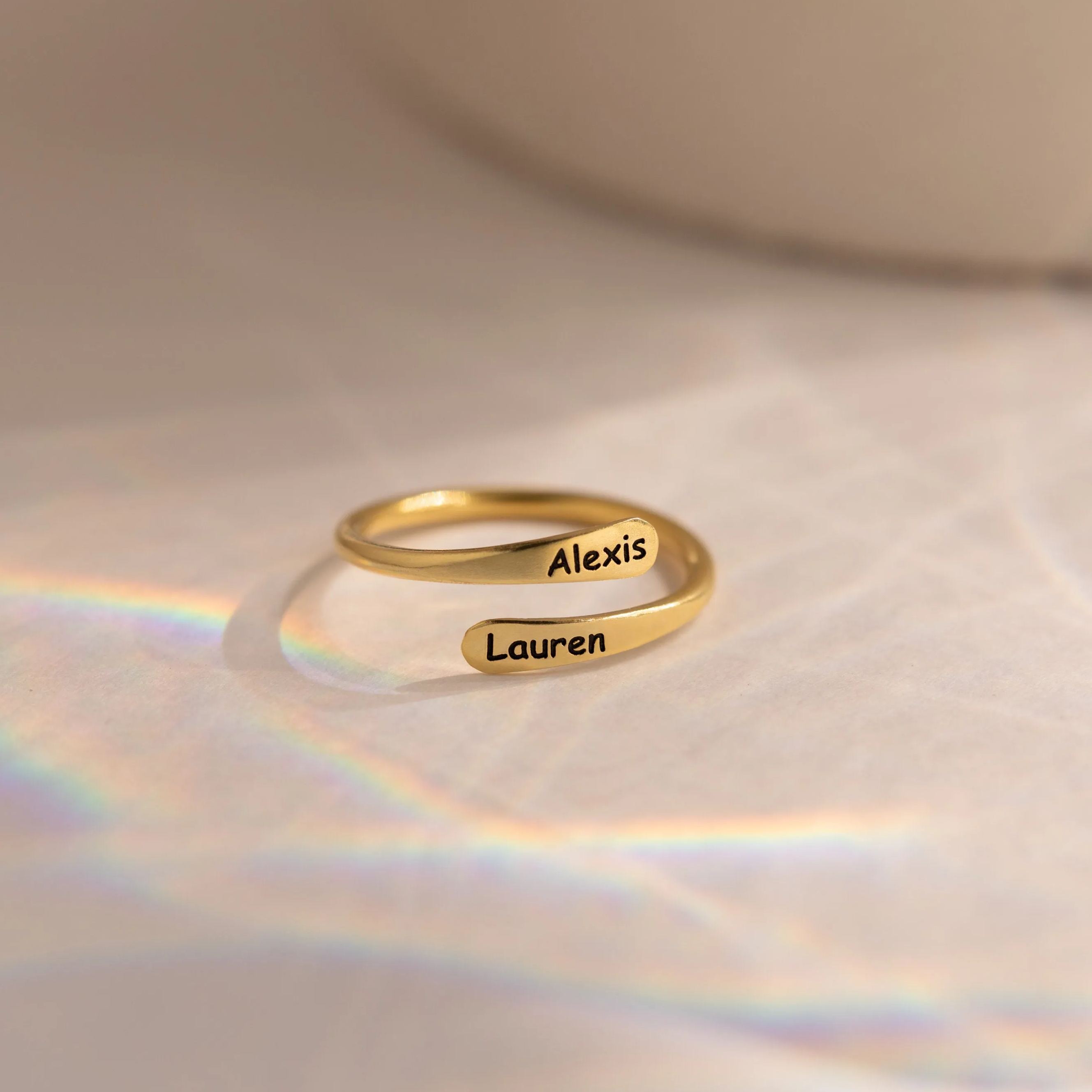 For Love - Custom Engraved Open Style Ring