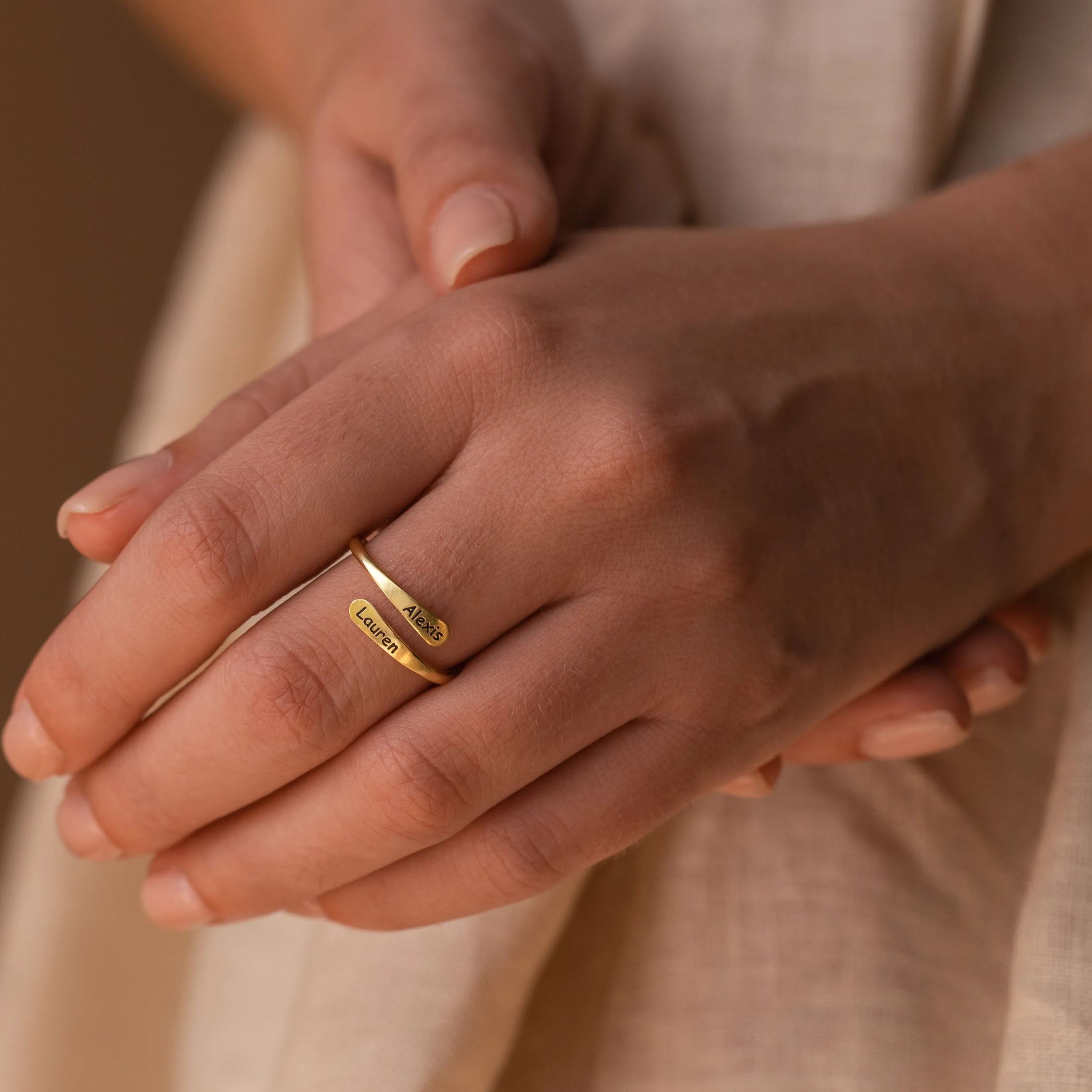 For Love - Custom Engraved Open Style Ring