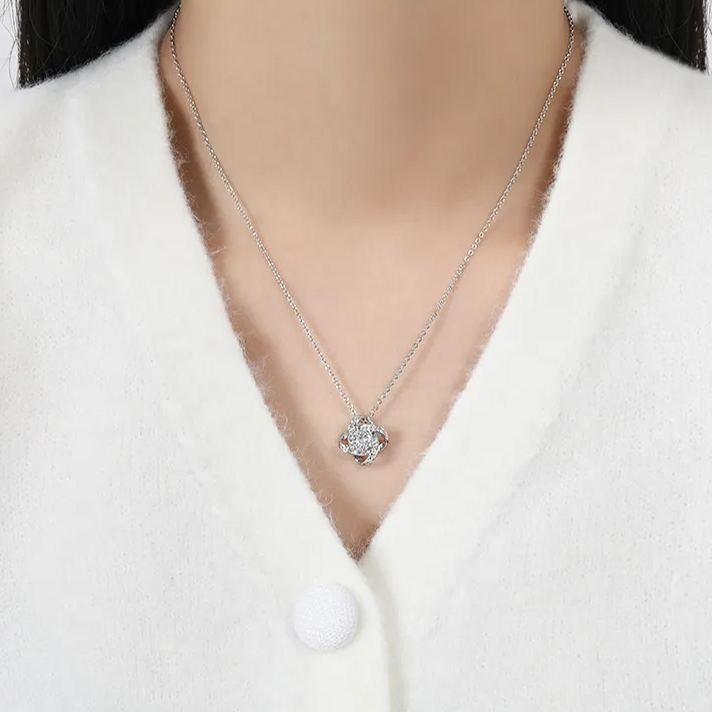 For My Granddaughter -I Am Always With You Diamond Knot Necklace