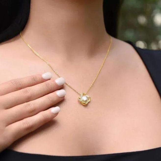 For My Granddaughter -I Am Always With You Diamond Knot Necklace