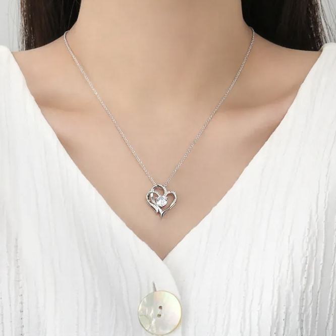 For Daughter -I Love You Forever Heart Diamond Necklace