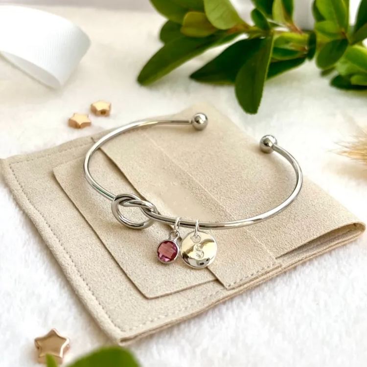 For Love - Custom Birthstone & Initials Knot Bracelet 