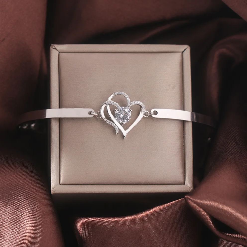 For Love - I Want All Of My Lasts To Be With You Double Heart Bracelet