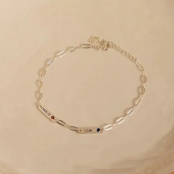 Minimalist Personalized Name&Birthstone Bracelet