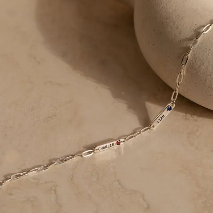 Minimalist Personalized Name&Birthstone Bracelet