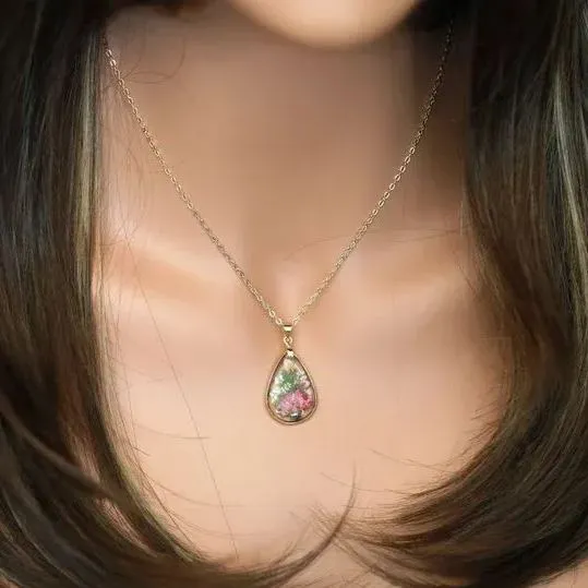 🌸2025 Spring New Sale - Personalized Birth Flower Teardrop Necklace