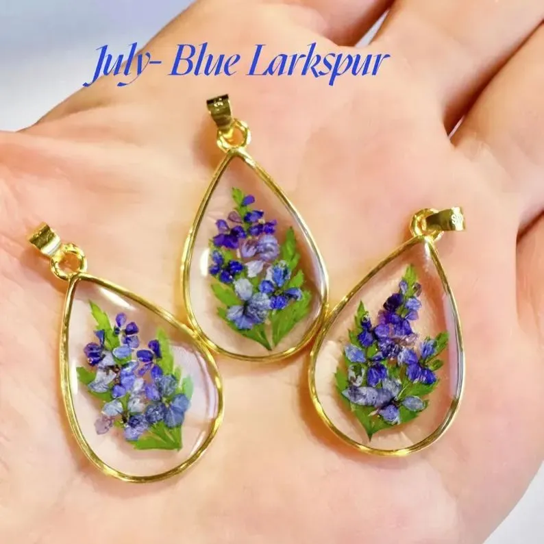 🌸2025 Spring New Sale - Personalized Birth Flower Teardrop Necklace
