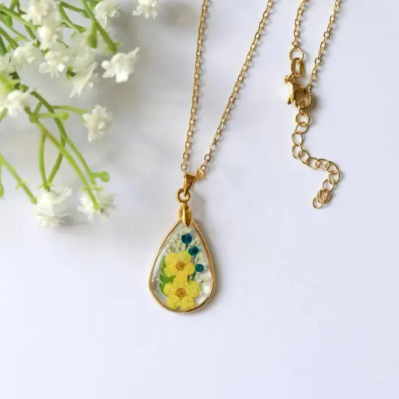 🌸2025 Spring New Sale - Personalized Birth Flower Teardrop Necklace