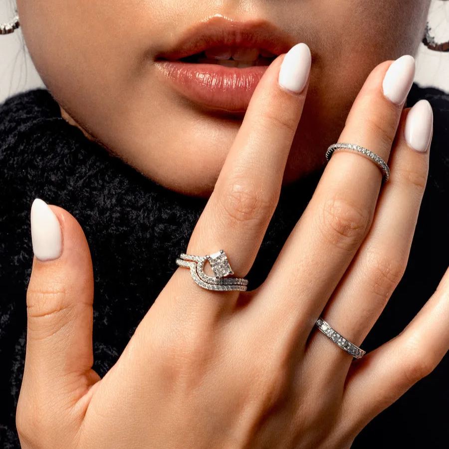 💐Mother's Day Pre-sale💝925 STERLING SILVER PAVÉ VAGUES RING