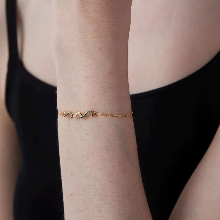 Healing Is Not Linear Minimalist Wave Bracelet