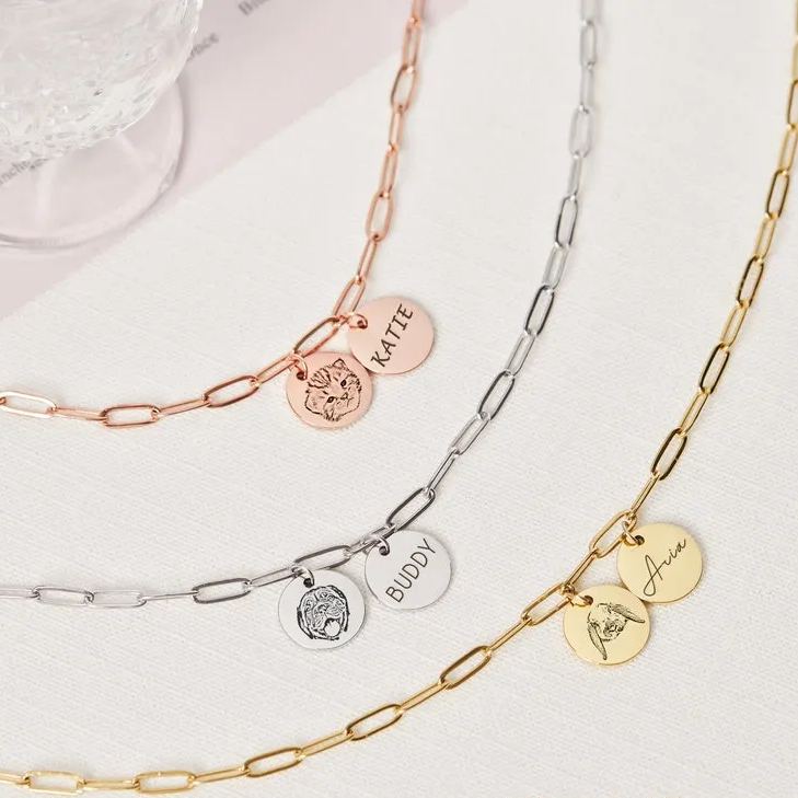 Custom Pet Engraved Photo&Name Necklace 