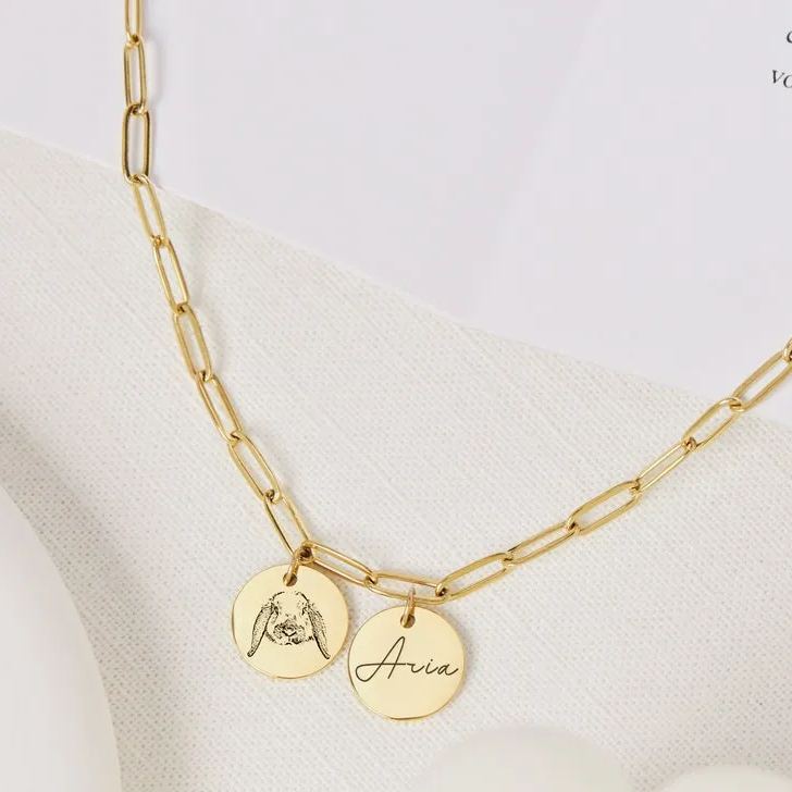 Custom Pet Engraved Photo&Name Necklace 