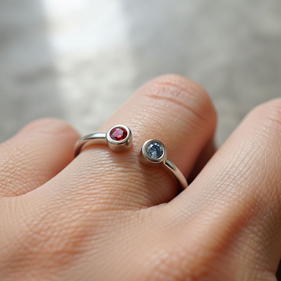 For Friend - Custom Double Birthstone Ring