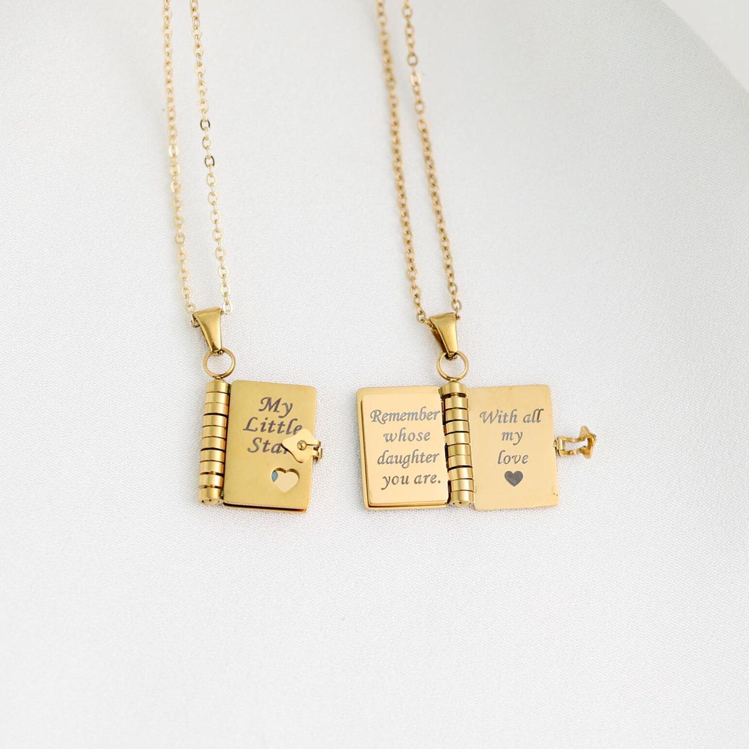 For Daughter -My Little Star Book Necklace