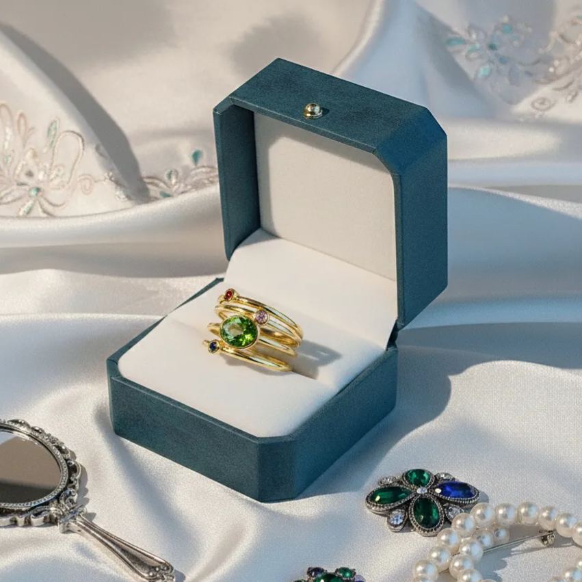 Mama's Stacking Birthstone Adjustable Ring