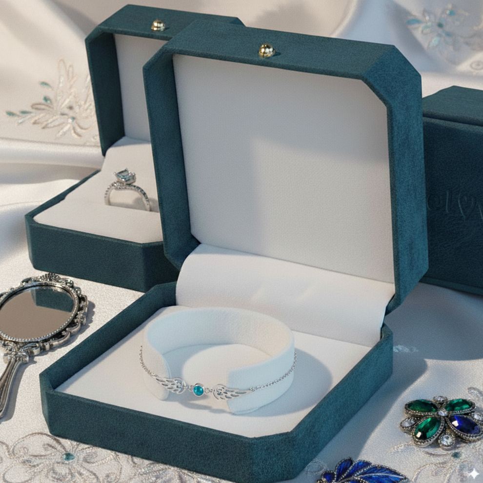 For Memorial- I'm a Wife to a Husband Custom Birthstone Wing Bracelet