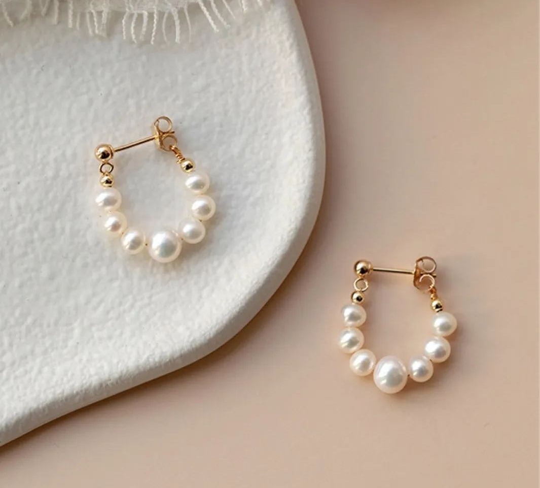 🎉New Year Hot Sale✨Retro Natural Freshwater Pearl Earrings