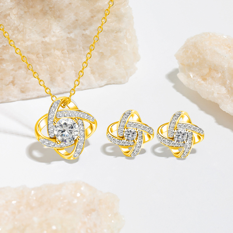 For My Granddaughter -I Am Always With You Diamond Knot Necklace