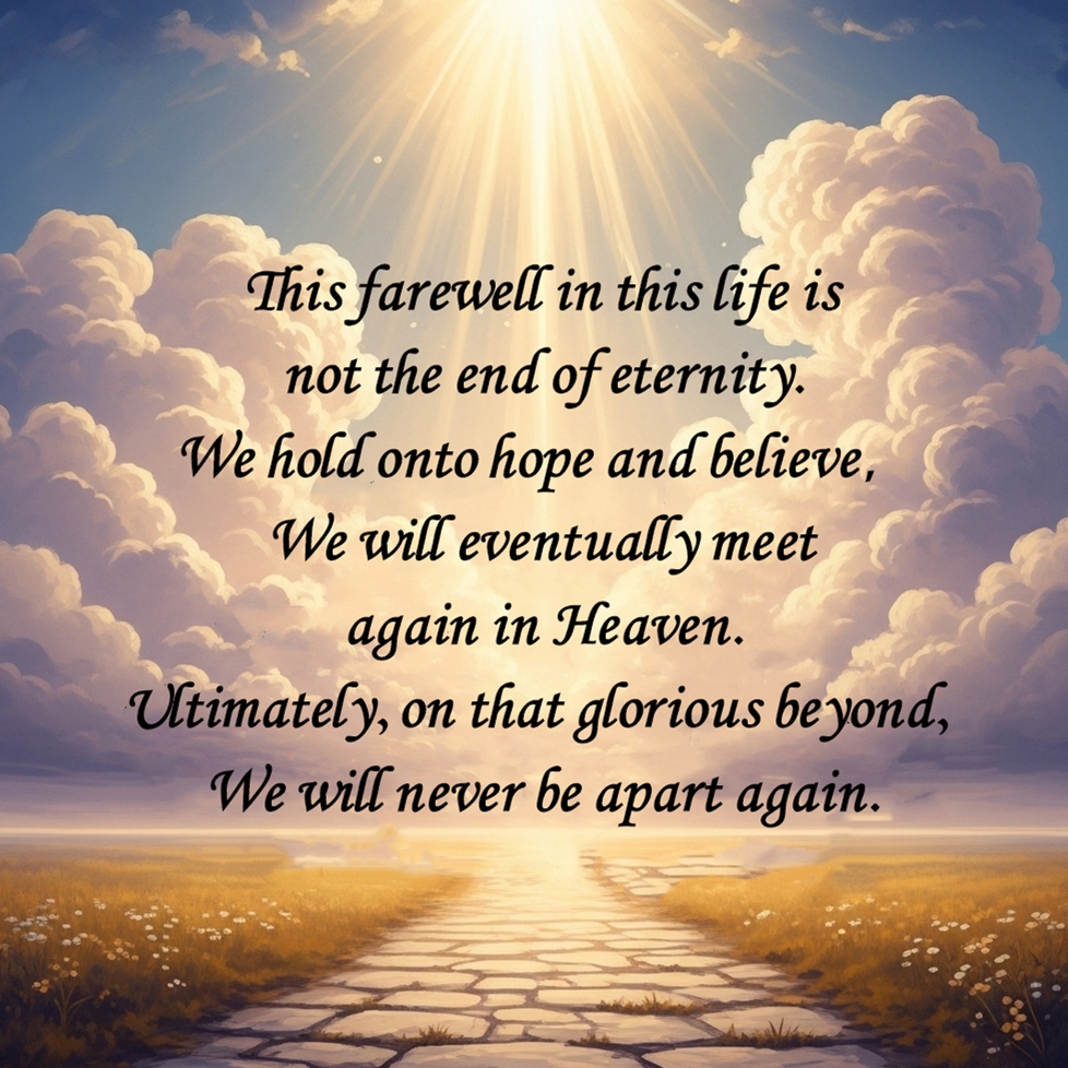 For Love- We Will Meet Again Heart Cross Necklace