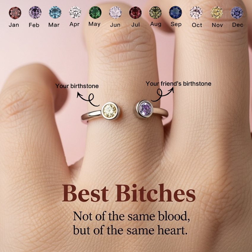 For Friend - Custom Double Birthstone Ring