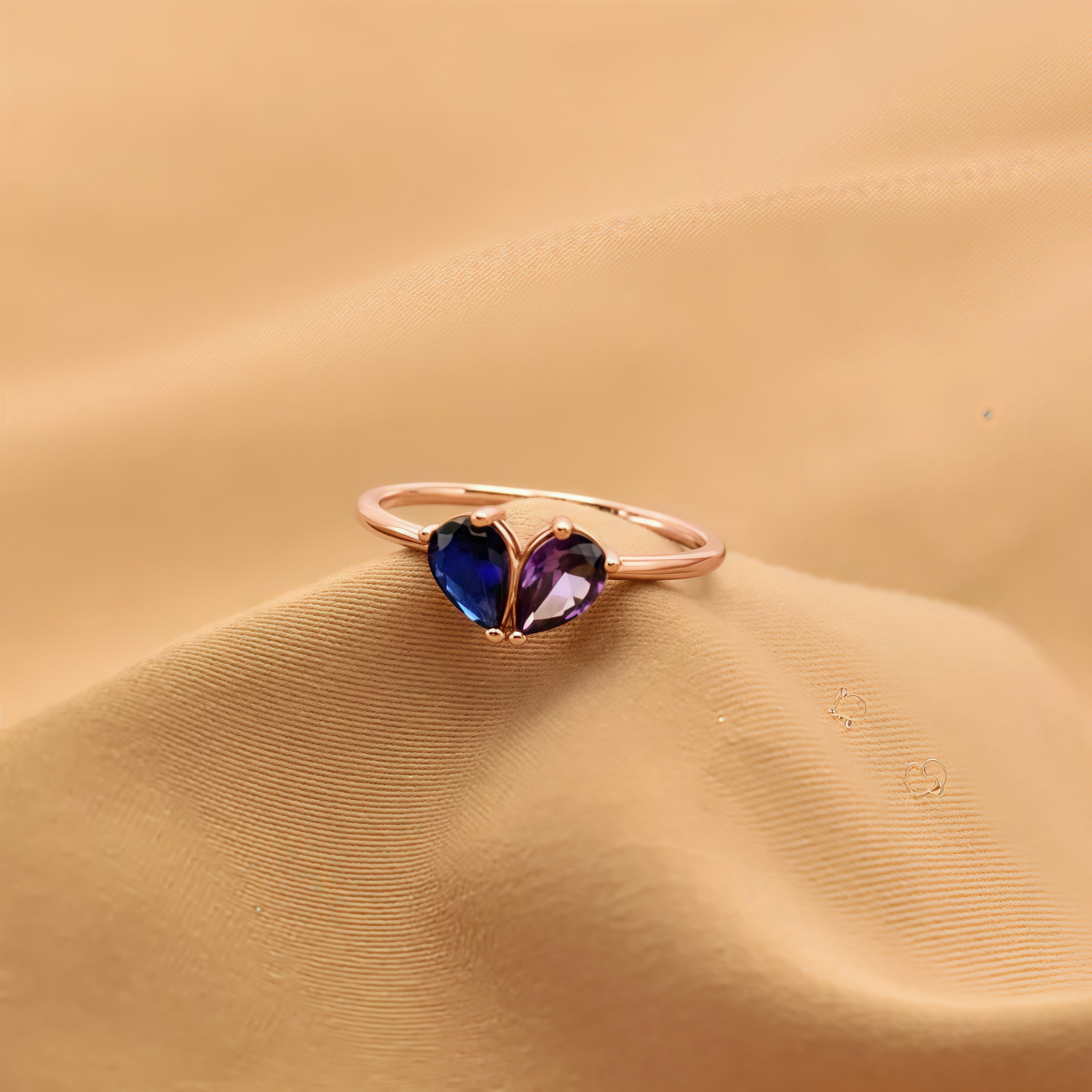 For Love - Custom Heart Birthstone Ring 