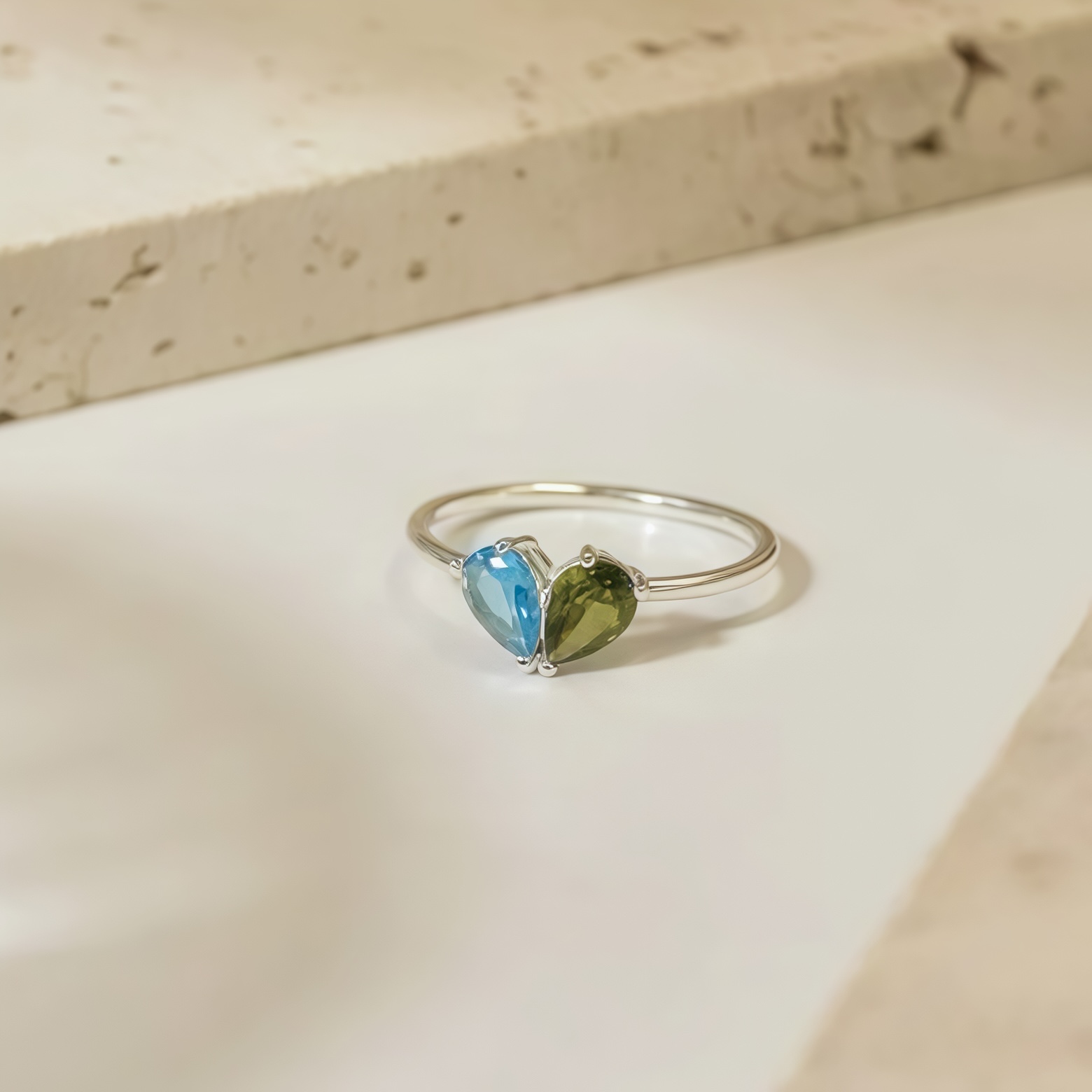 For Love - Custom Heart Birthstone Ring 