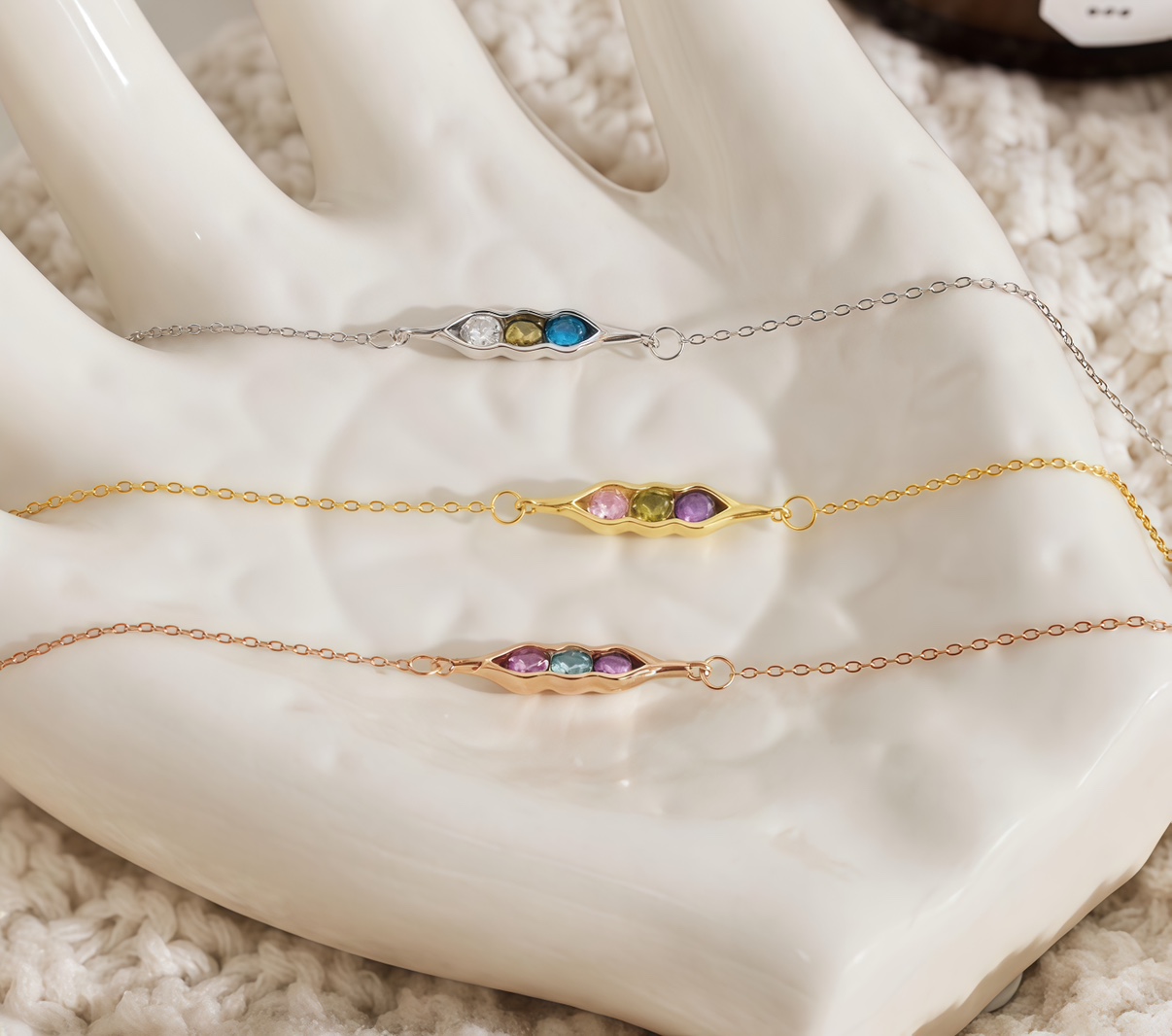 For Friend- We're Peas in a pod Birthstone Bracelet