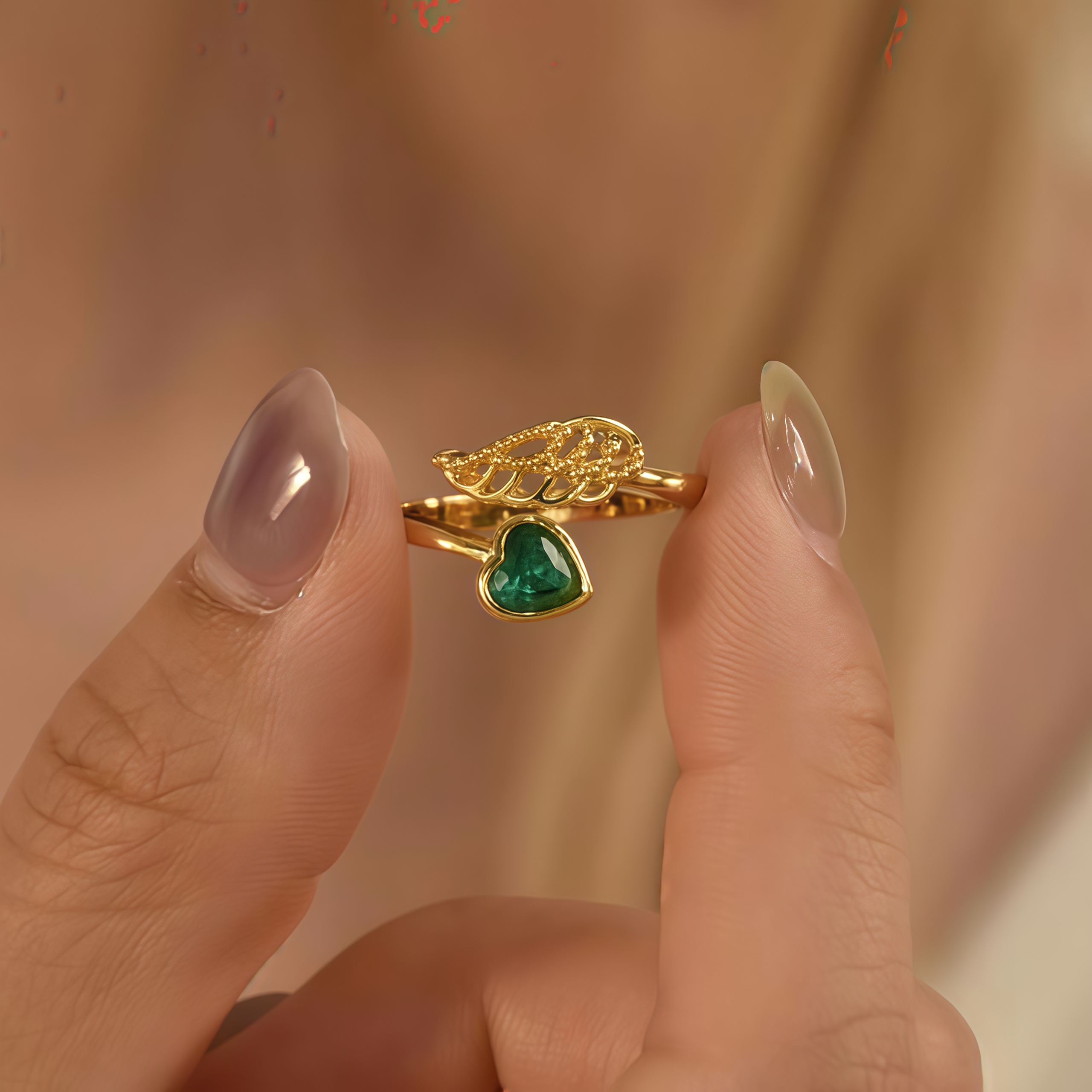 For Memorial -  I'm a Wife to a Husband  Custom Birthstone Wing Ring