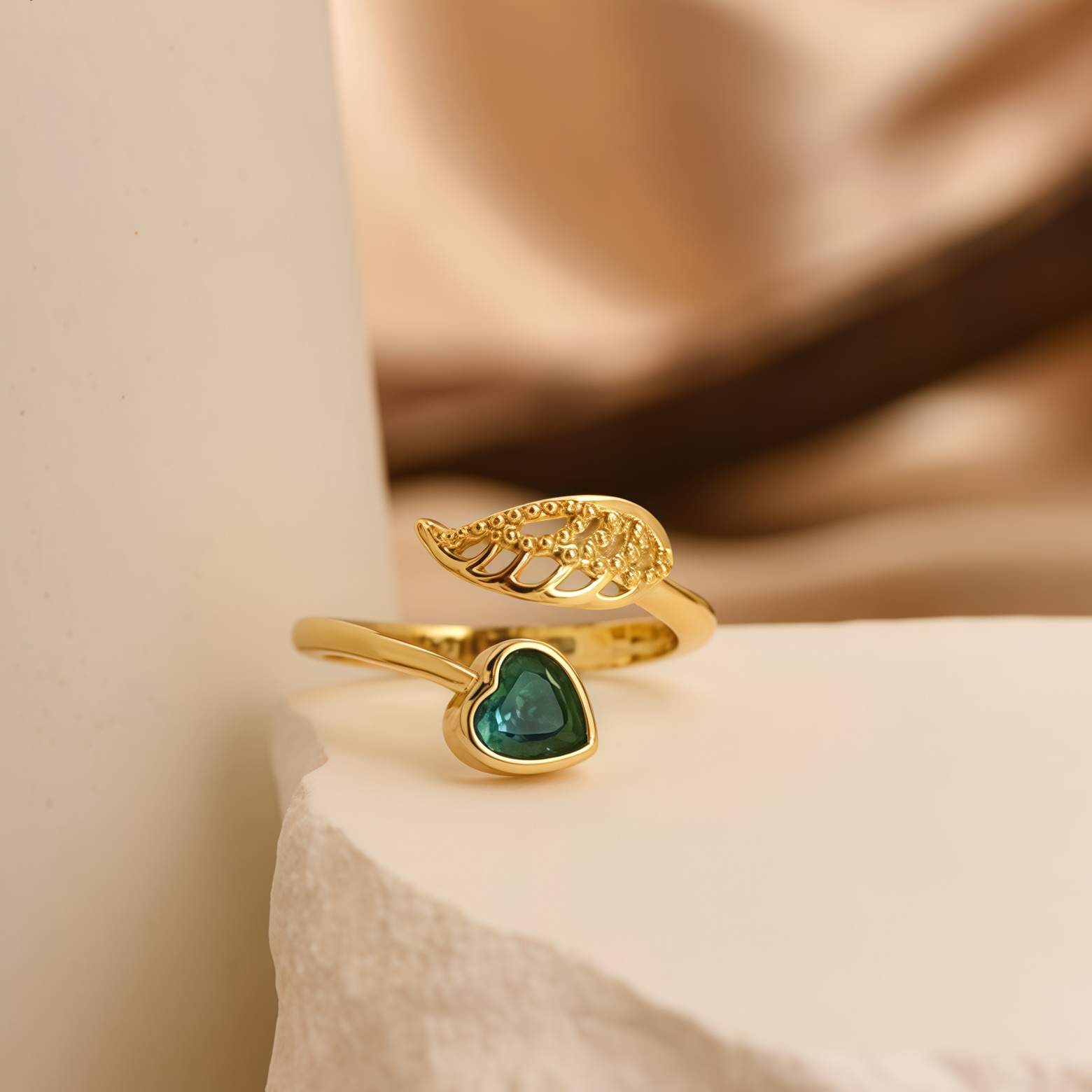 For Memorial -  I'm a Wife to a Husband  Custom Birthstone Wing Ring