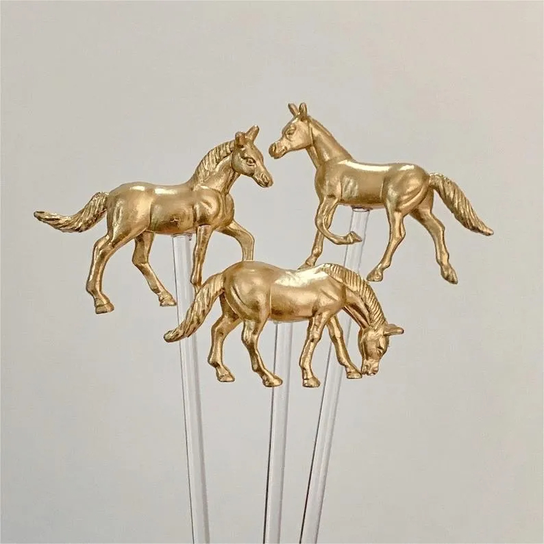 🐴Kentucky Derby Horse Drink Stirrers - Set of 6