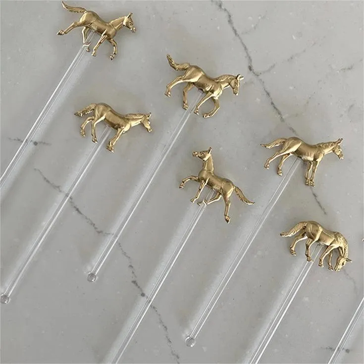 🐴Kentucky Derby Horse Drink Stirrers - Set of 6