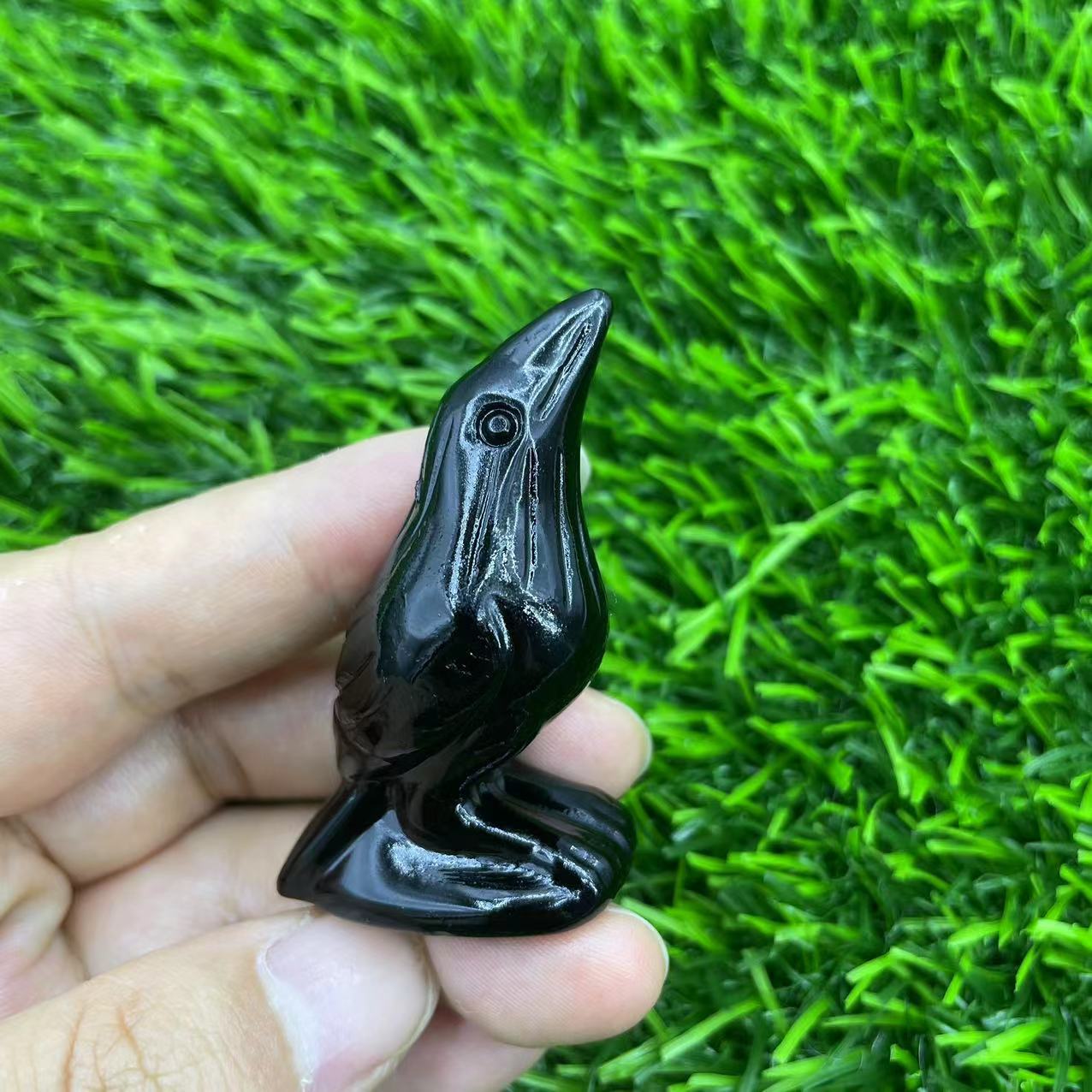 Stone of Plenty - Crystal Raven Statue