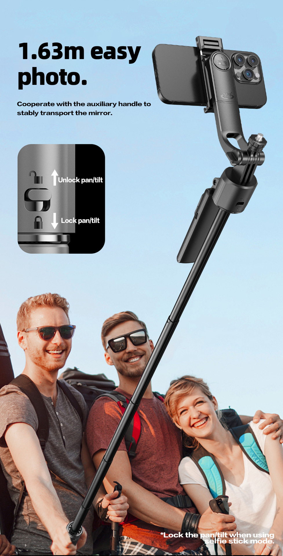 C17AI Smart Pan-tilt Selfie Stick