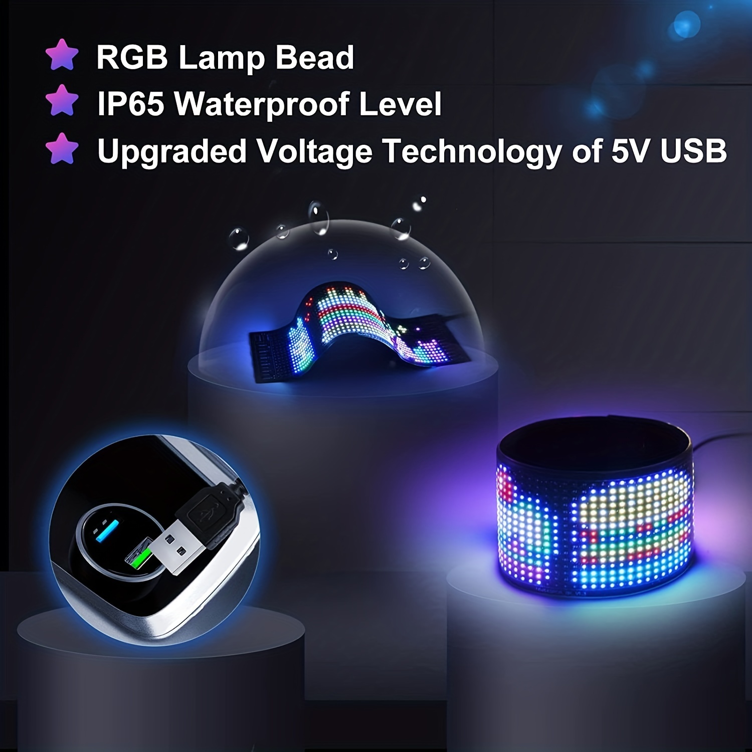 Ultra-Thin flexible USB car LED Bluetooth advertising screen