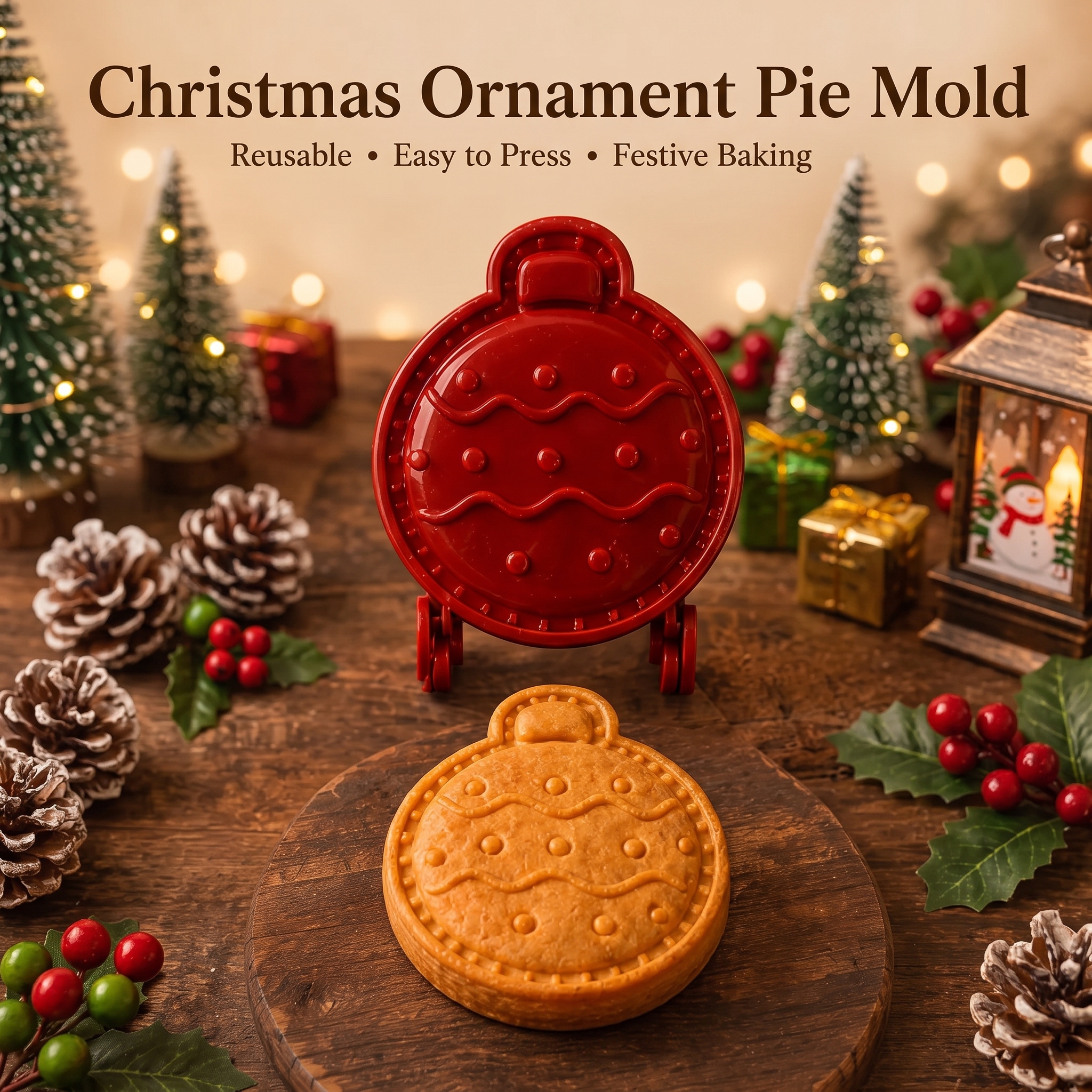 Christmas 8‑Pack Hand‑Press Cookie & Hand Pie Molds