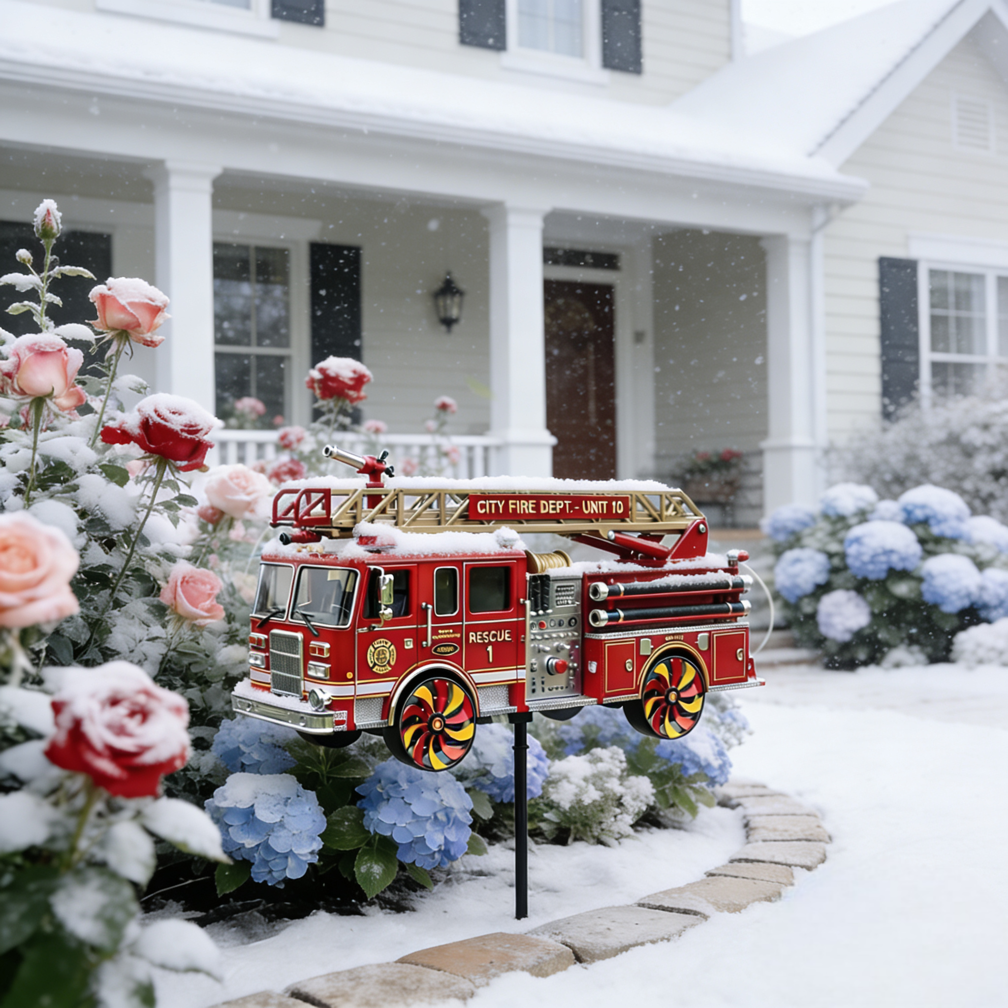 Fire Truck Garden Wind Spinner