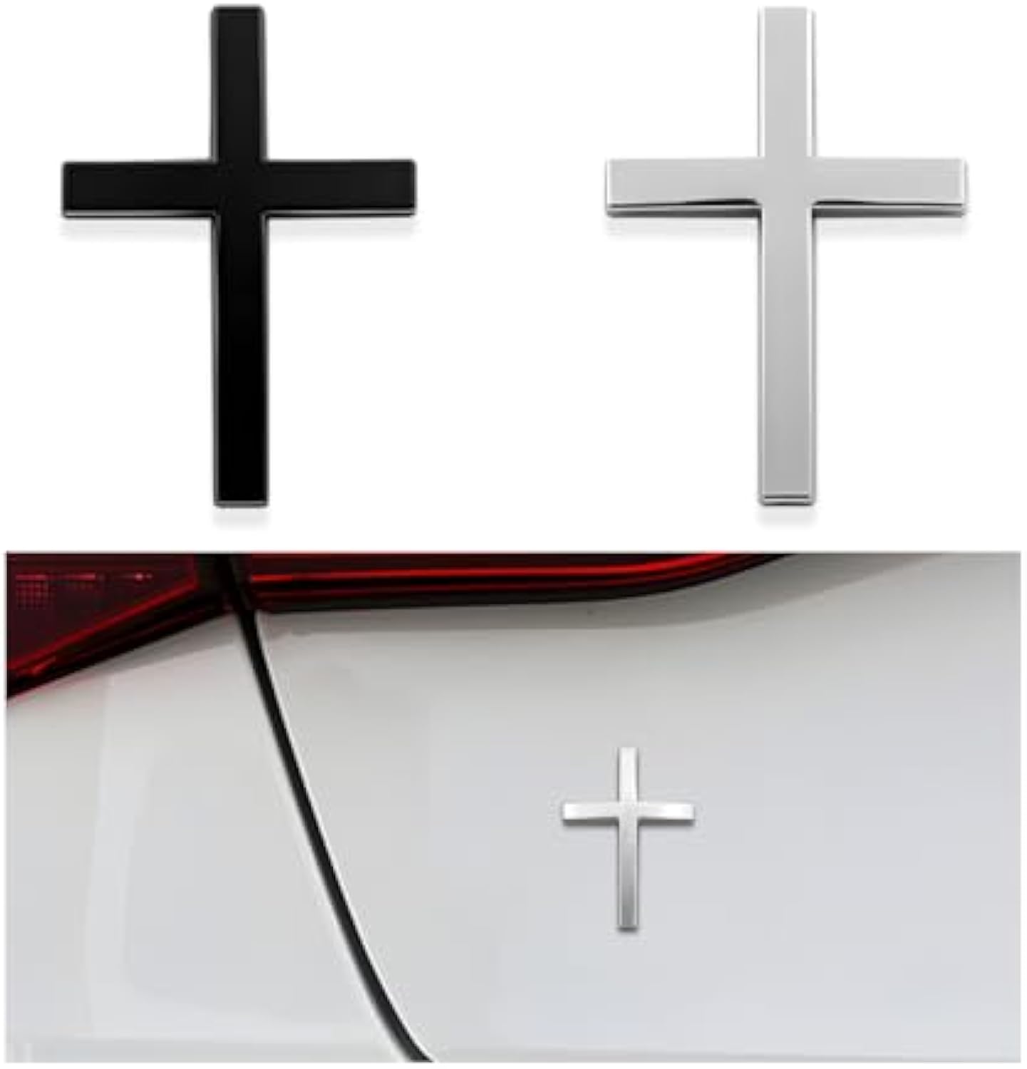 Metal Jesus Christ Cross Badge Stickers