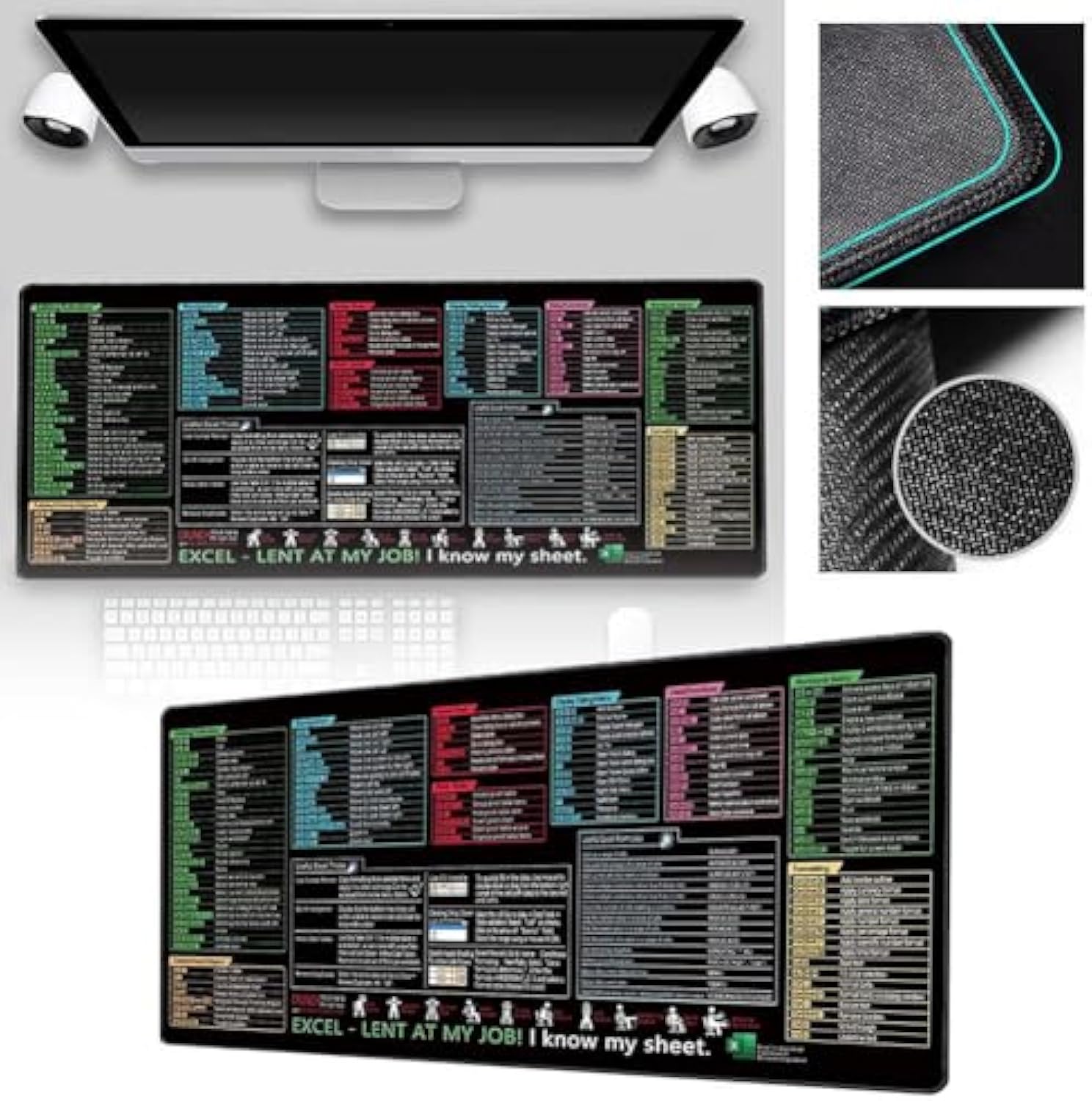 Mouse pad with Excel shortcut keys