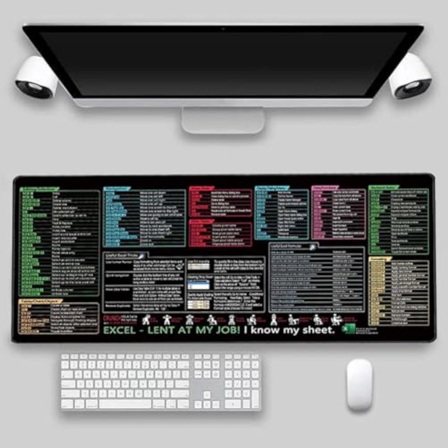 Mouse pad with Excel shortcut keys