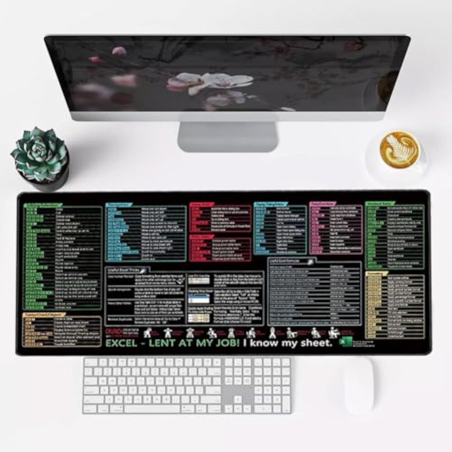 Mouse pad with Excel shortcut keys