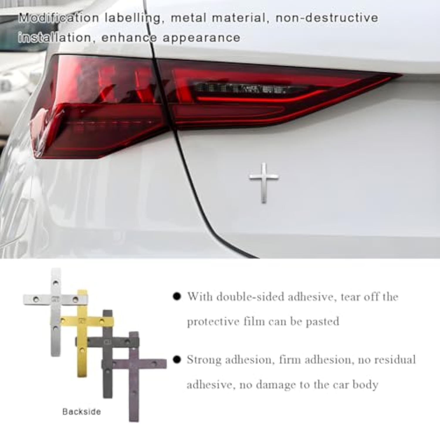 Metal Jesus Christ Cross Badge Stickers