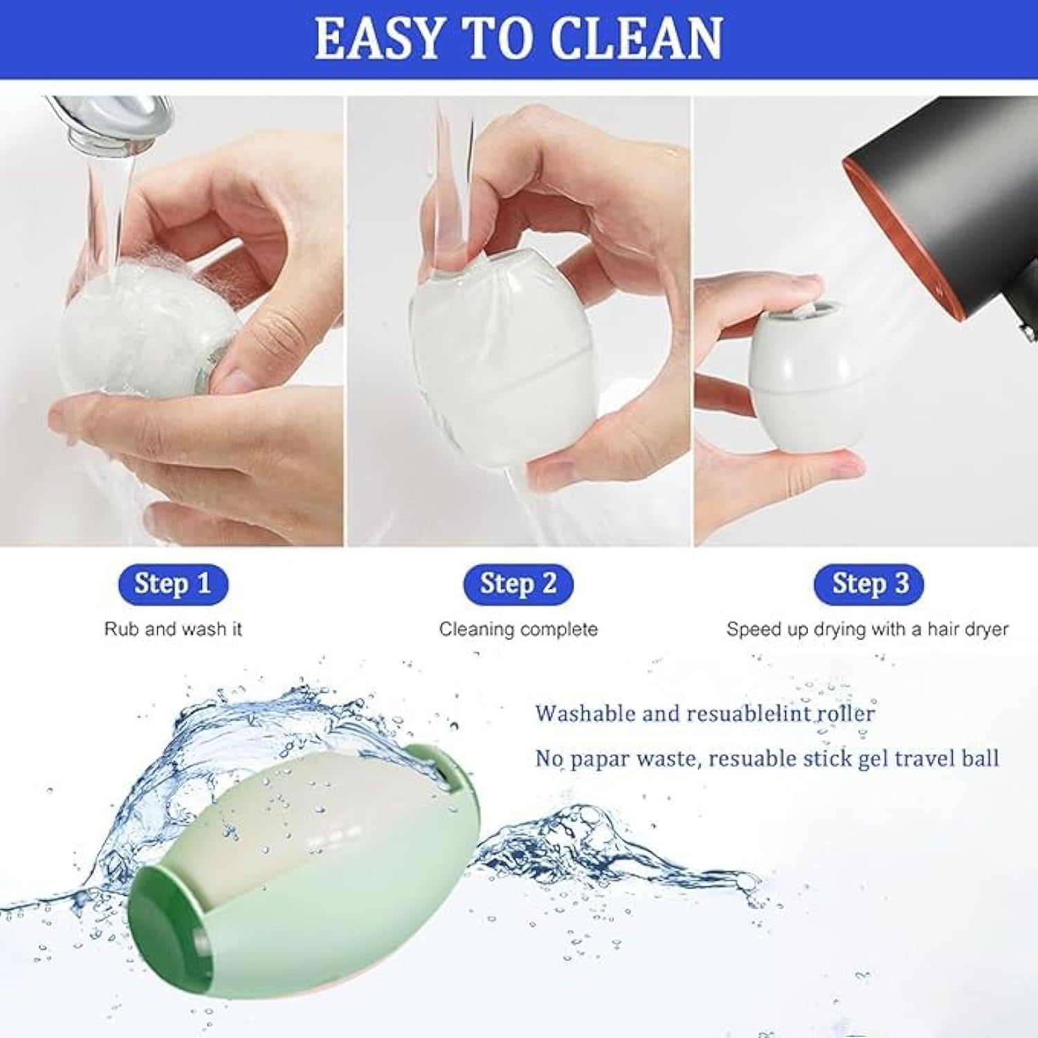 Reusable pet hair roller