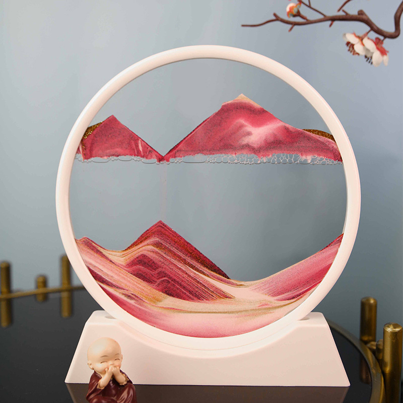 Moving Sand Art Picture Sandscapes in Motion Round Glass