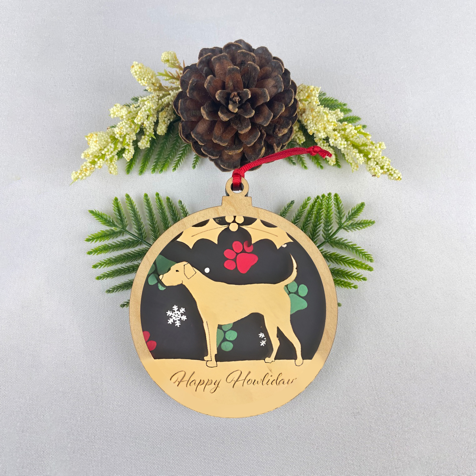 Wooden Christmas Ornaments with Fabric Backing