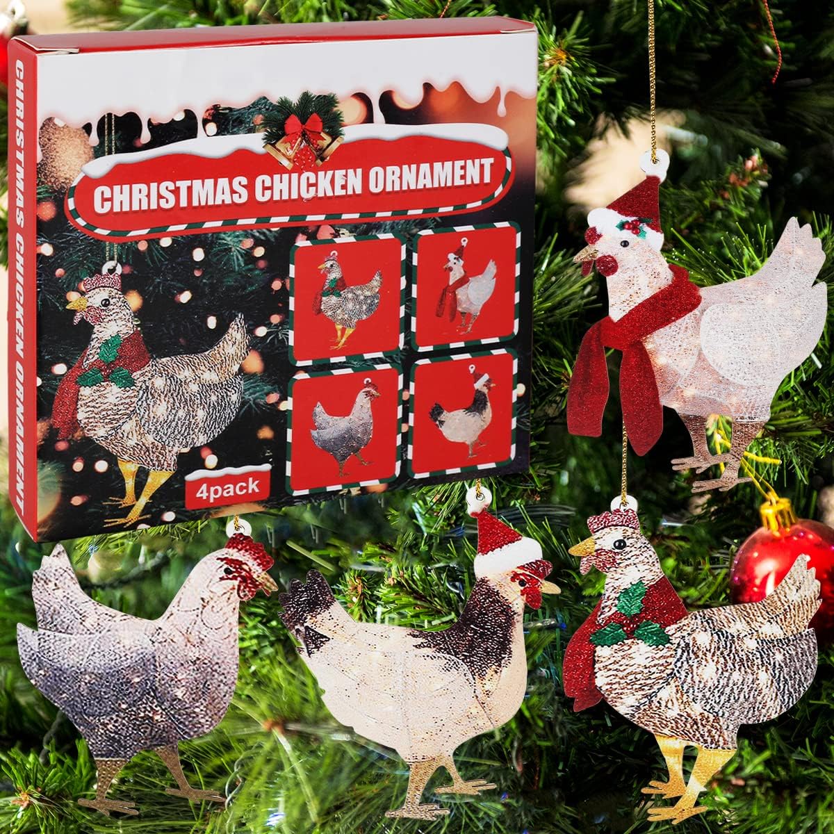 Funny Hanging Ornaments Scarf Chicken Ornaments