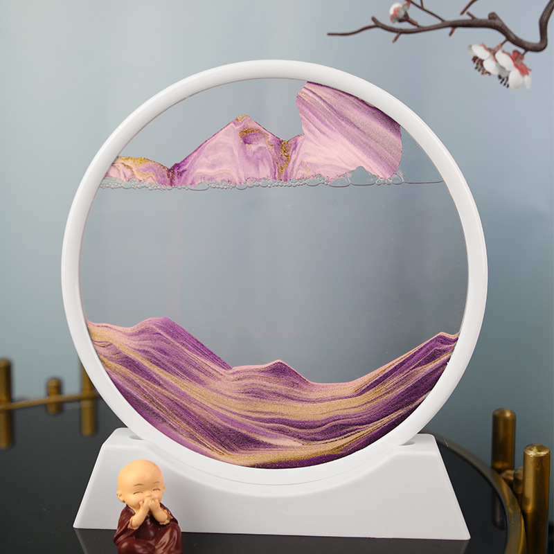 Moving Sand Art Picture Sandscapes in Motion Round Glass