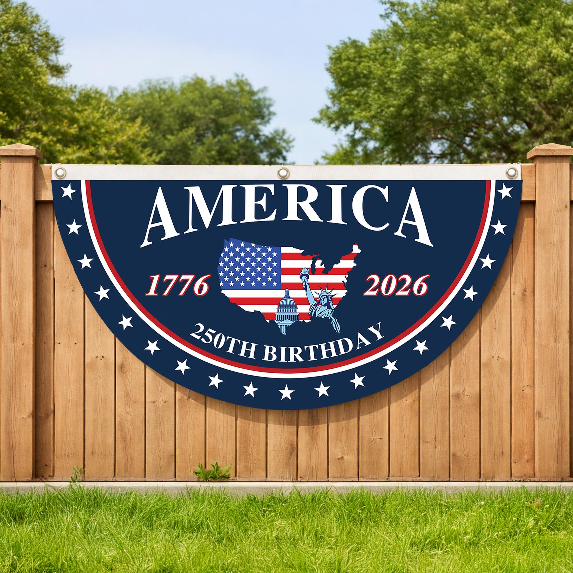 America 250th Birthday Pleaing Bunting Flag
