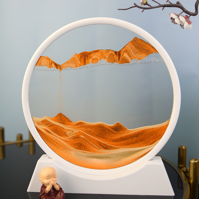 Moving Sand Art Picture Sandscapes in Motion Round Glass