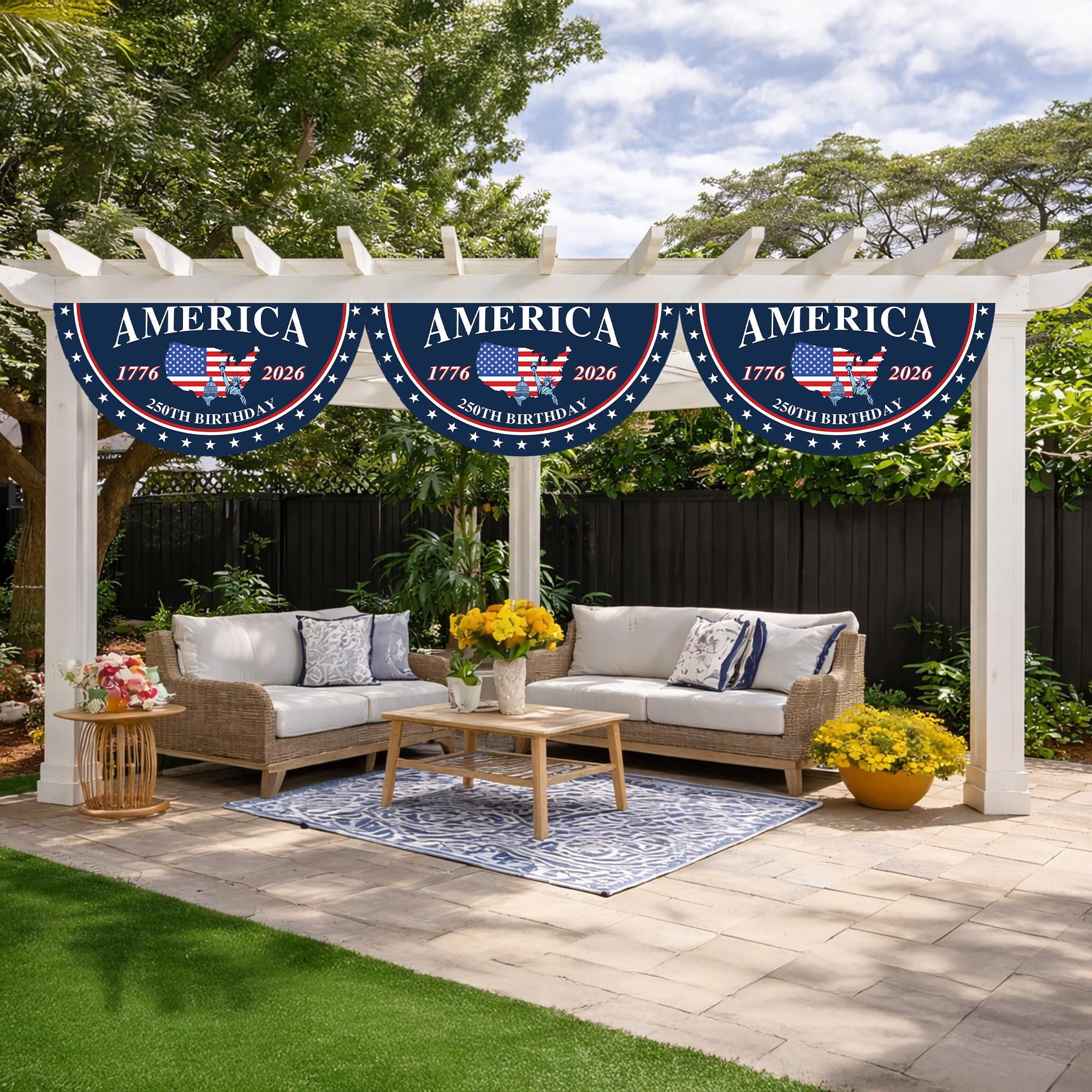 America 250th Birthday Pleaing Bunting Flag