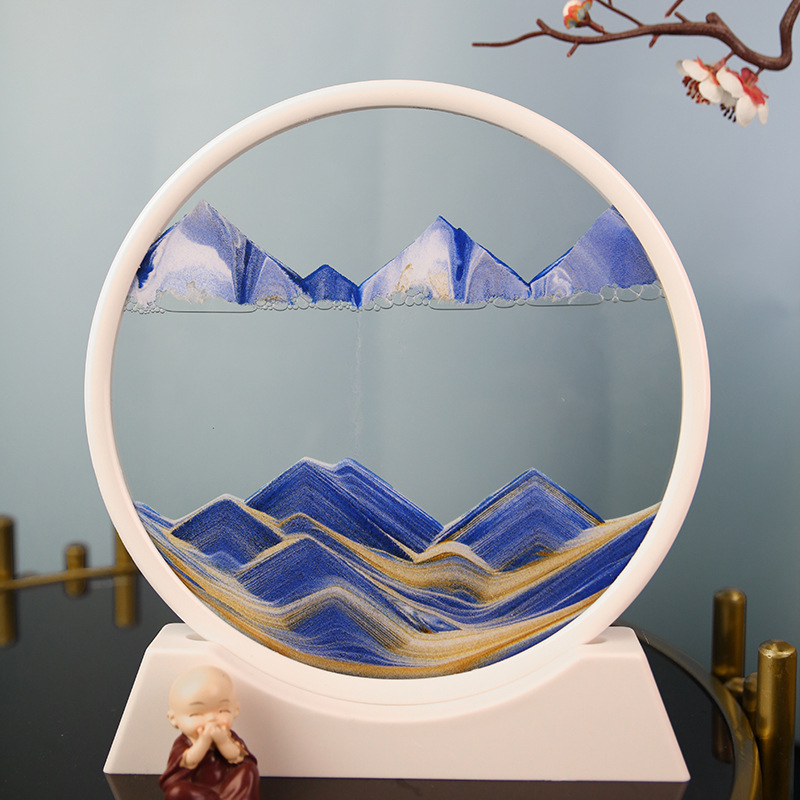 Moving Sand Art Picture Sandscapes in Motion Round Glass